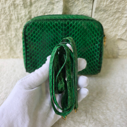 Gucci Old Gucci Python 单肩包 绿色麂皮 GP 盒子 [二手] 