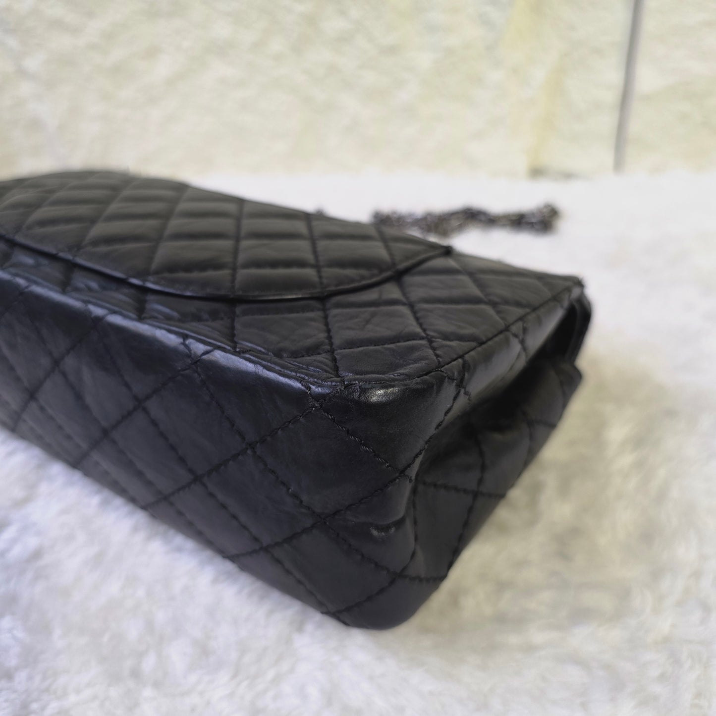 CHANEL 2.55 エンブロイダリー アイコン ダブルフラップ マトラッセ チェーンショルダーバッグ【中古】