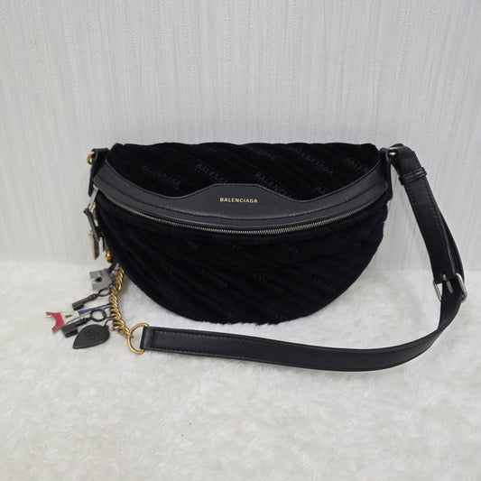 Balenciaga Souvenir All Over Logo Shoulder Bag [Pre-Owned]