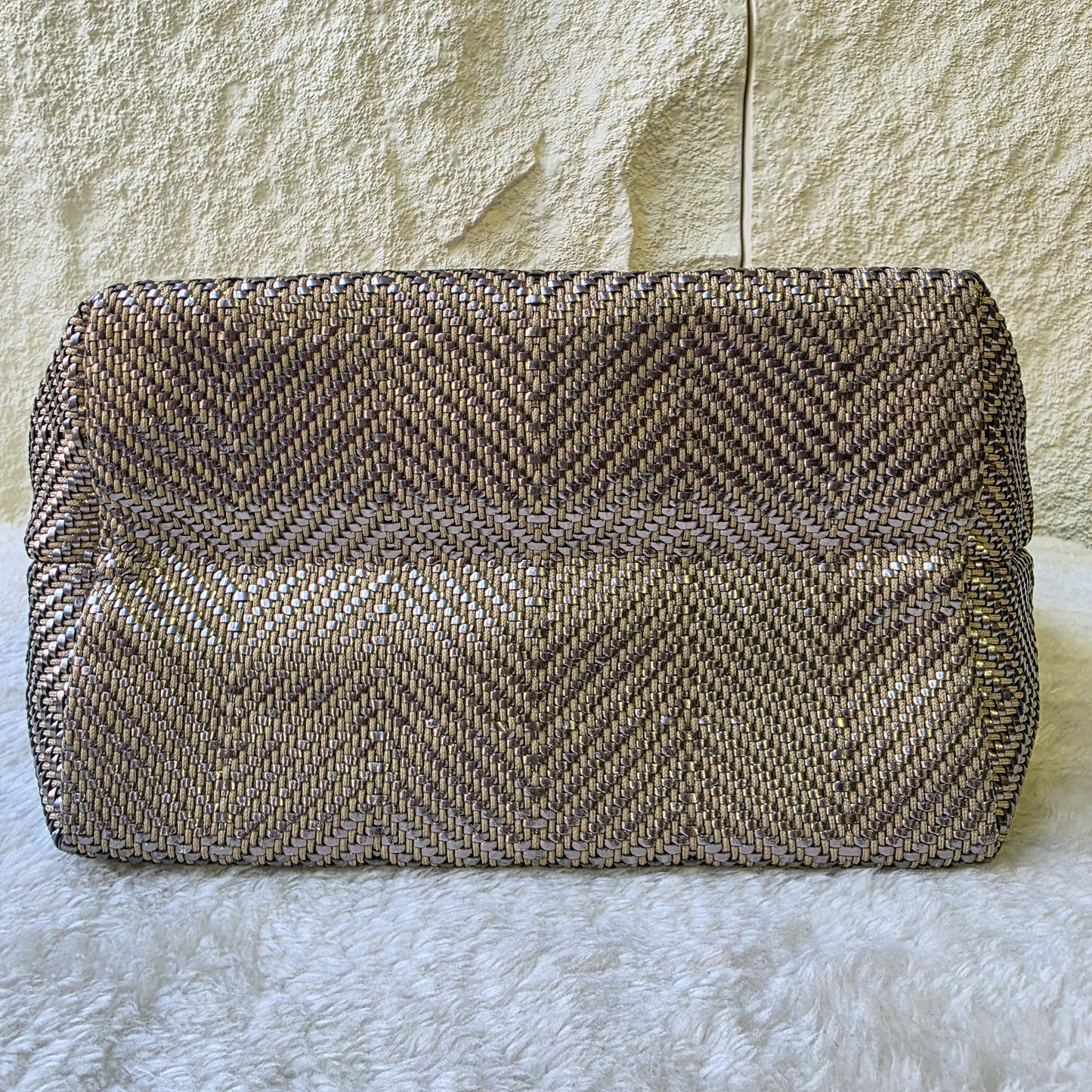 エルメス トートバッグ カバ チェンナイ レザー 編み込み ベージュ ホワイト【中古】