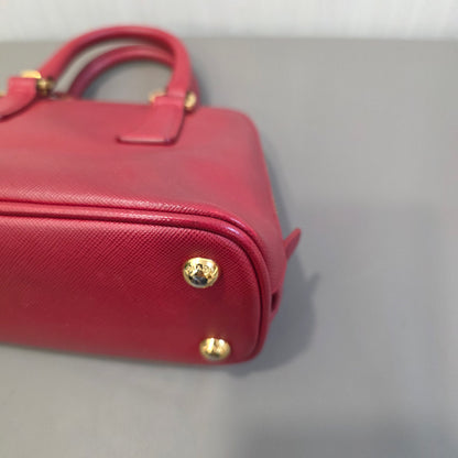 PRADA Mini Saffiano Leather 2WAY Shoulder Bag Pink [Pre-Owned]