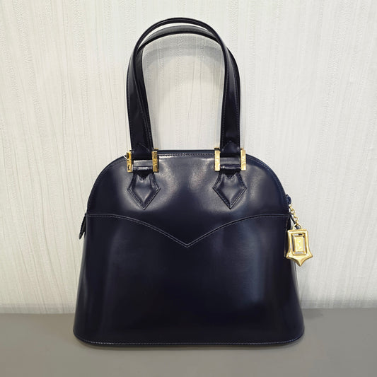 Saint Laurent Alma-Style Leather Handbag Navy [Pre-Owned]