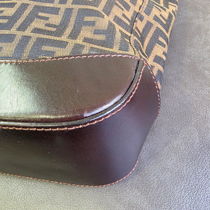 FENDI Zucca Monogram Tote Bag Brown [Pre-Owned]