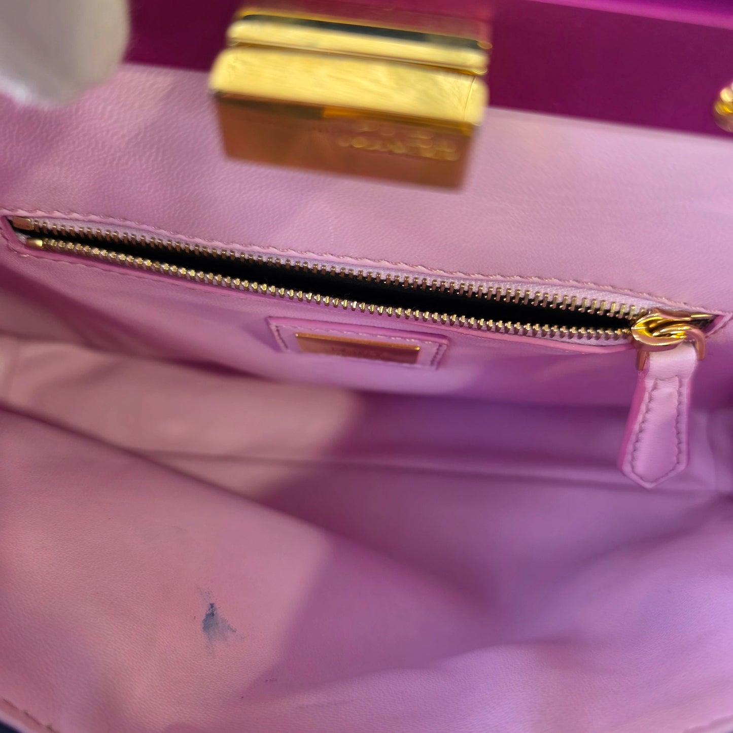 Fendi Mini Peekaboo Handbag in Blue and Pink with Gold Hardware[Pre-Owned]