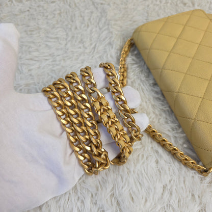 CHANEL Matelassé Coco Mark Caviar Skin Chain Wallet [Pre-Owned]