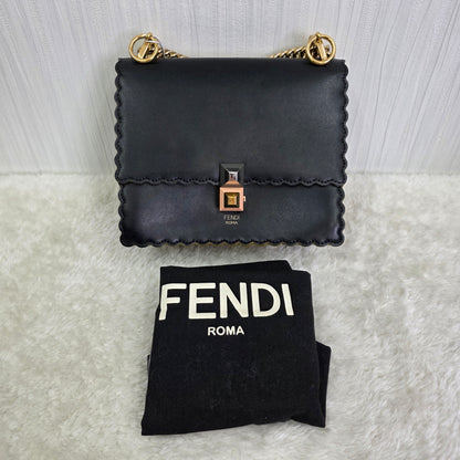 FENDI Mini 2-Way Canai Leather Chain Shoulder Handbag [Pre-Owned]
