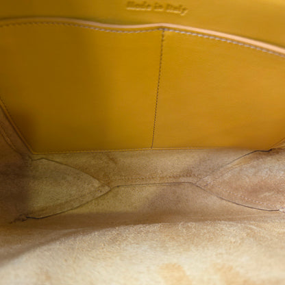 CELINE Trifold Chain Handbag in Yellow Leather [Pre-Owned]