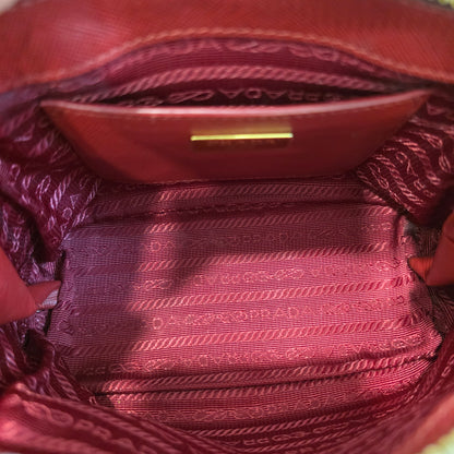 PRADA Mini Saffiano Leather 2WAY Shoulder Bag Pink [Pre-Owned]