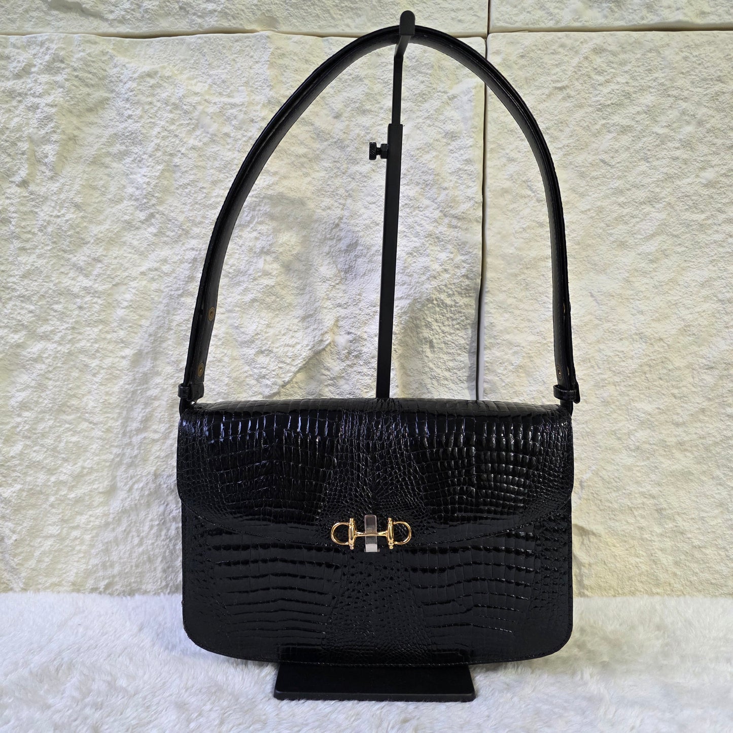 JRA エンボス加工 ワンショルダーバッグ ブラック【中古】 