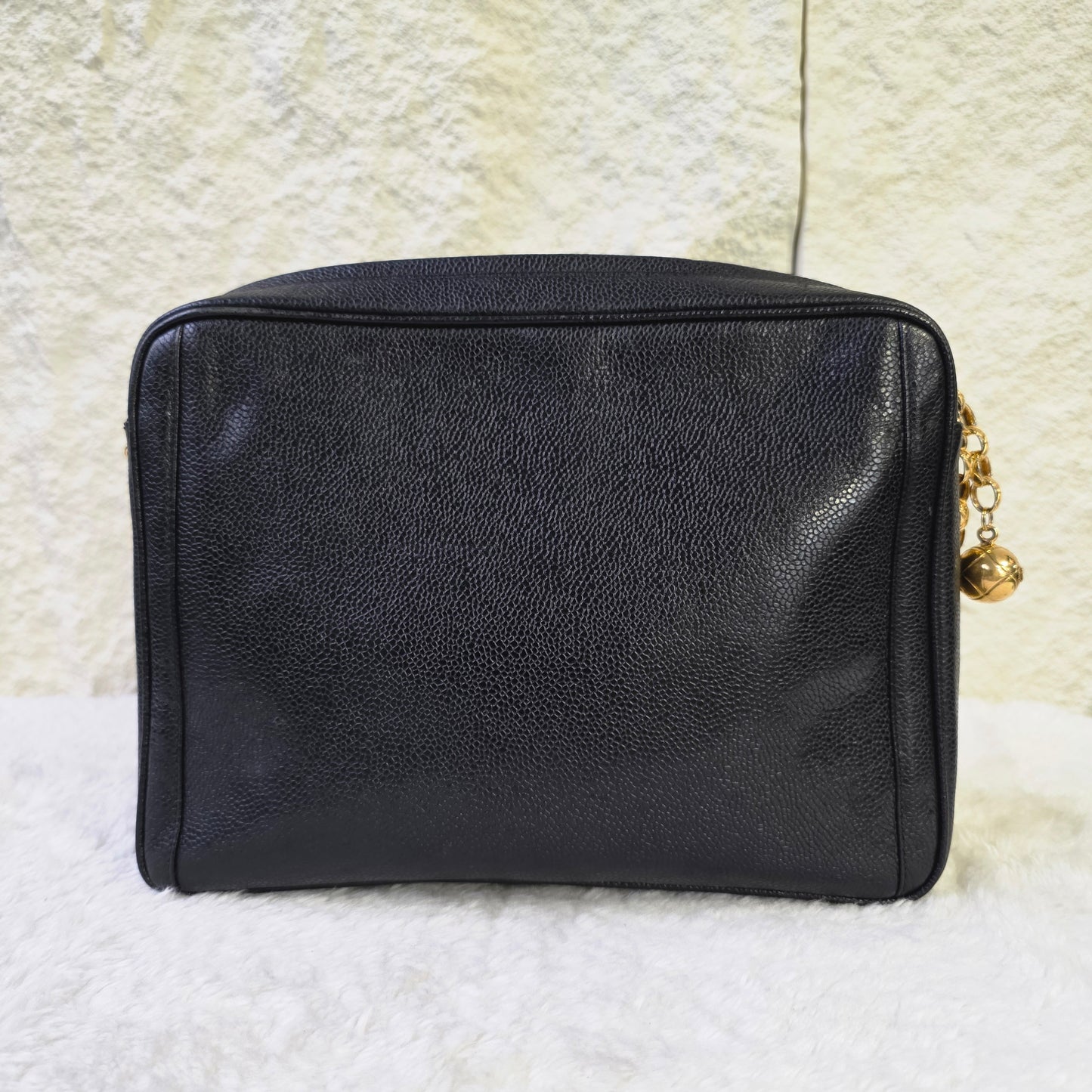 Chanel Coco Mark Caviar Leather Chain Shoulder Bag with Jeweled Chain[Pre-Owned]
