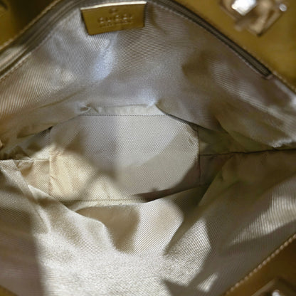 GUCCI グッチ トートバッグ GGキャンバス スカイブルー ライトブルー ホワイト レザー【中古】
