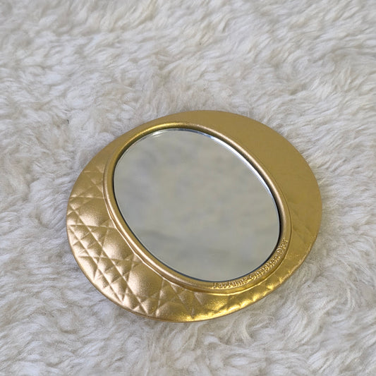 Christian Dior Gold Hand Mirror – Compact Beauty Accessory [Pre-Owned]