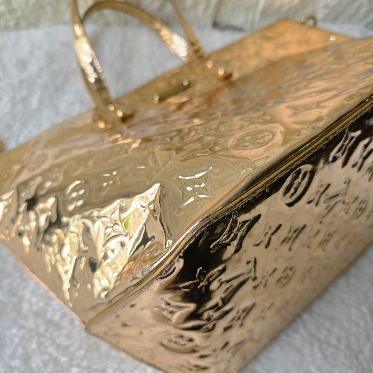 LOUIS VUITTON Bellevue PM Monogram Miroir Gold Handbag [Pre-Owned]