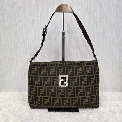 フェンディ ズッカ ショルダーバッグ ブラウン【中古】 