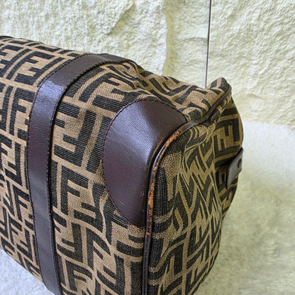 フェンディ ズッカ柄 ミニボストンバッグ キャンバス×レザー【中古】