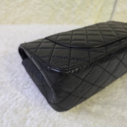 CHANEL 2.55 エンブロイダリー アイコン ダブルフラップ マトラッセ チェーンショルダーバッグ【中古】