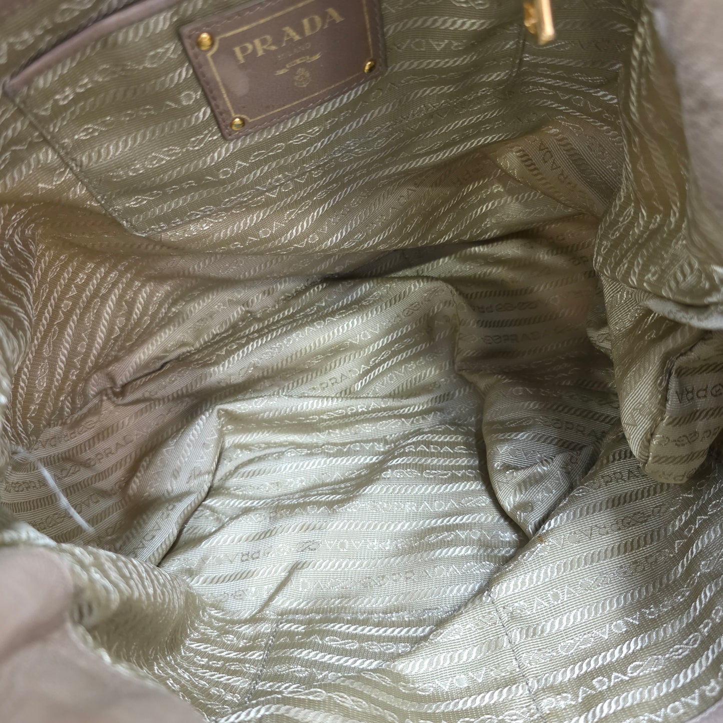 PRADA Gathered 2-Way Leather Handbag [Pre-Owned]