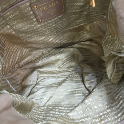 PRADA Gathered 2-Way Leather Handbag [Pre-Owned]