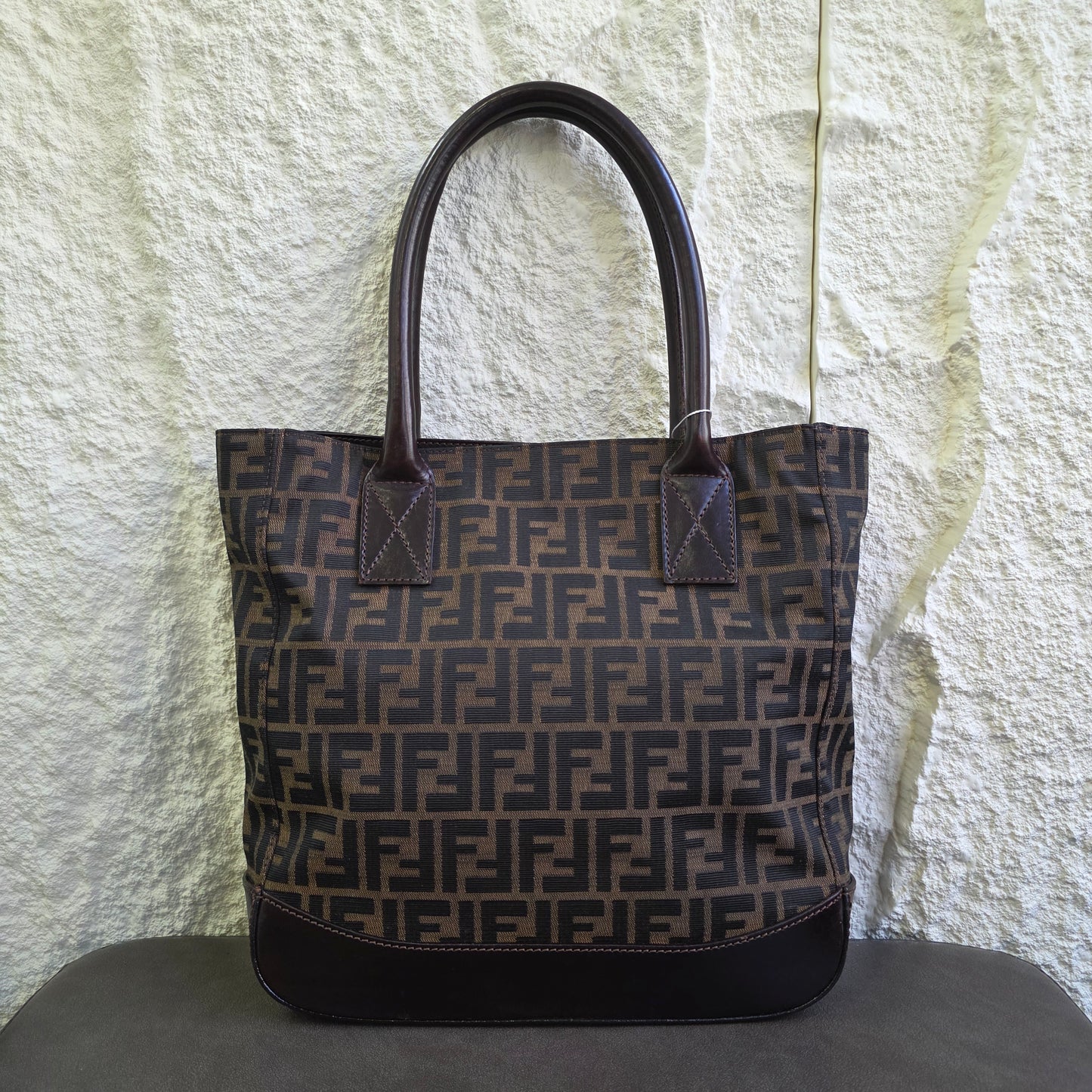 FENDI Zucca Monogram Tote Bag Brown [Pre-Owned]