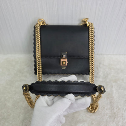 FENDI Mini 2-Way Canai Leather Chain Shoulder Handbag [Pre-Owned]