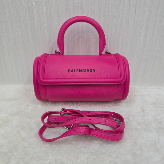 BALENCIAGA Hourglass Shoulder Bag Leather Pink [Pre-Owned]