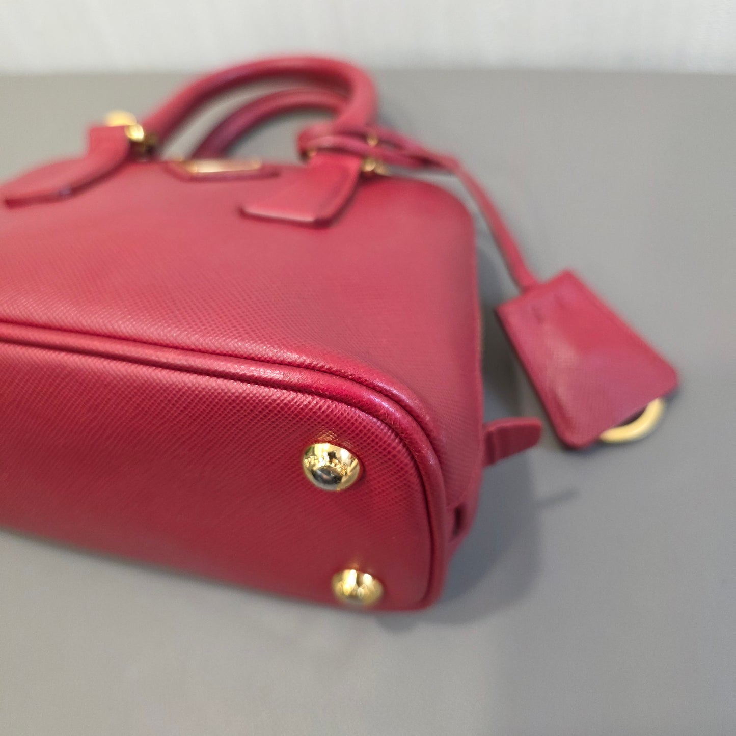 PRADA Mini Saffiano Leather 2WAY Shoulder Bag Pink [Pre-Owned]