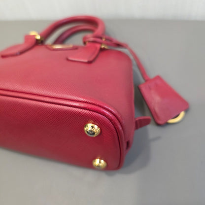 PRADA Mini Saffiano Leather 2WAY Shoulder Bag Pink [Pre-Owned]