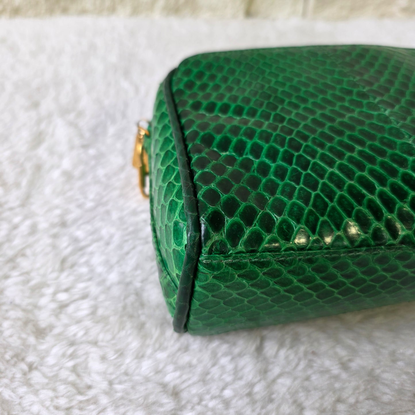 Gucci Old Gucci Python 单肩包 绿色麂皮 GP 盒子 [二手] 