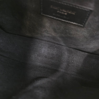 Yves Saint Laurent Black Croc Effect Leather Medium Charlotte Messenger Bag [Pre-Owned]