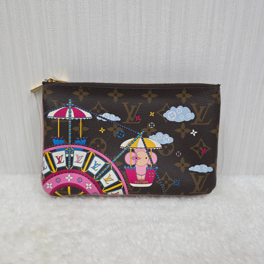 LOUIS VUITTON Monogram Vivienne Double Zip Pochette Mini Shoulder Handbag [Pre-Owned]
