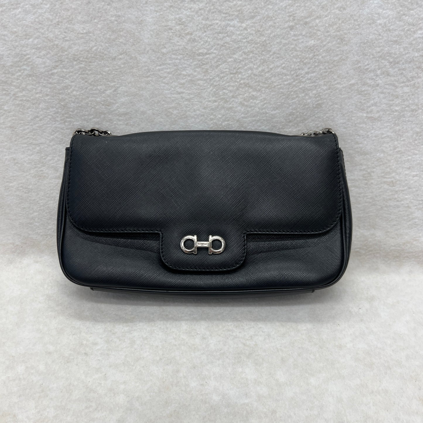 Ferragamo Black Leather Chain Bag [Pre-Owned]