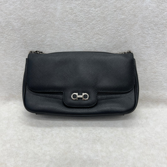 Ferragamo Black Leather Chain Bag [Pre-Owned]