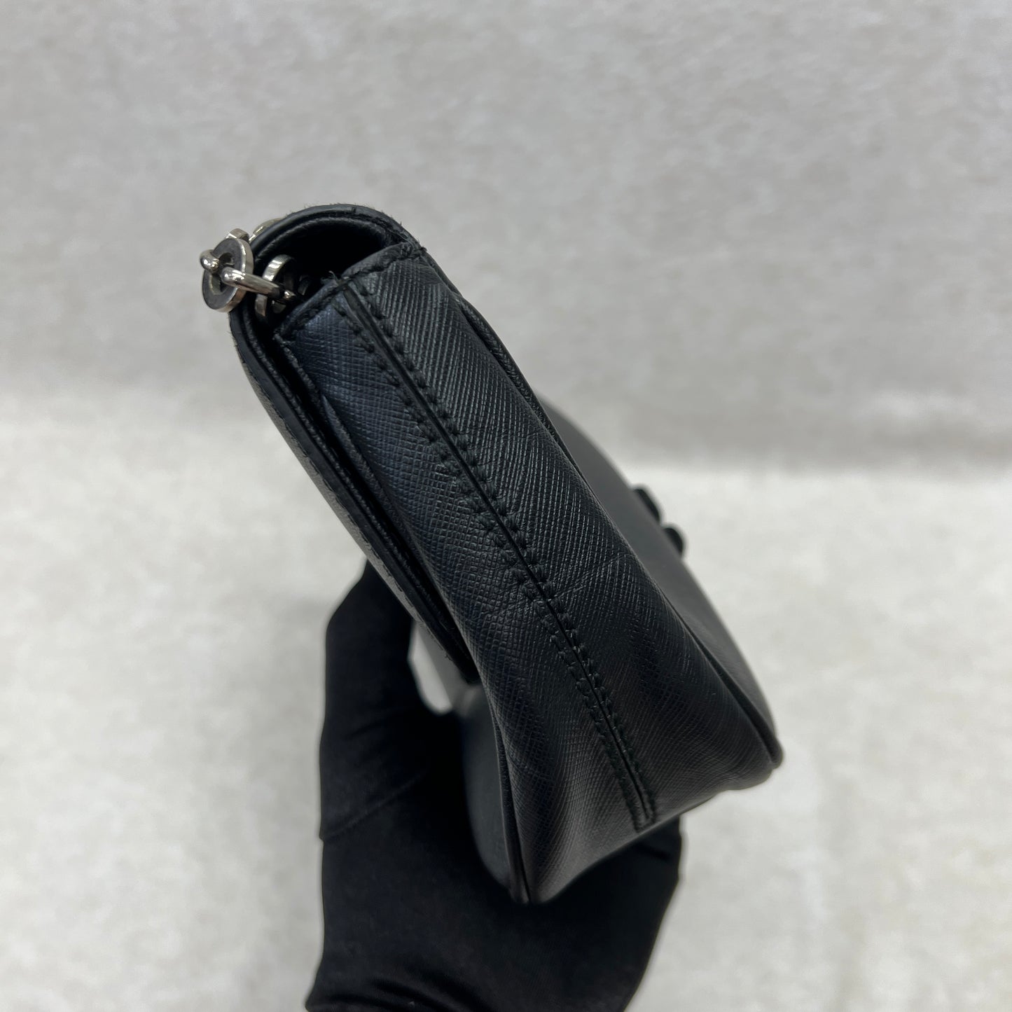 Ferragamo Black Leather Chain Bag [Pre-Owned]