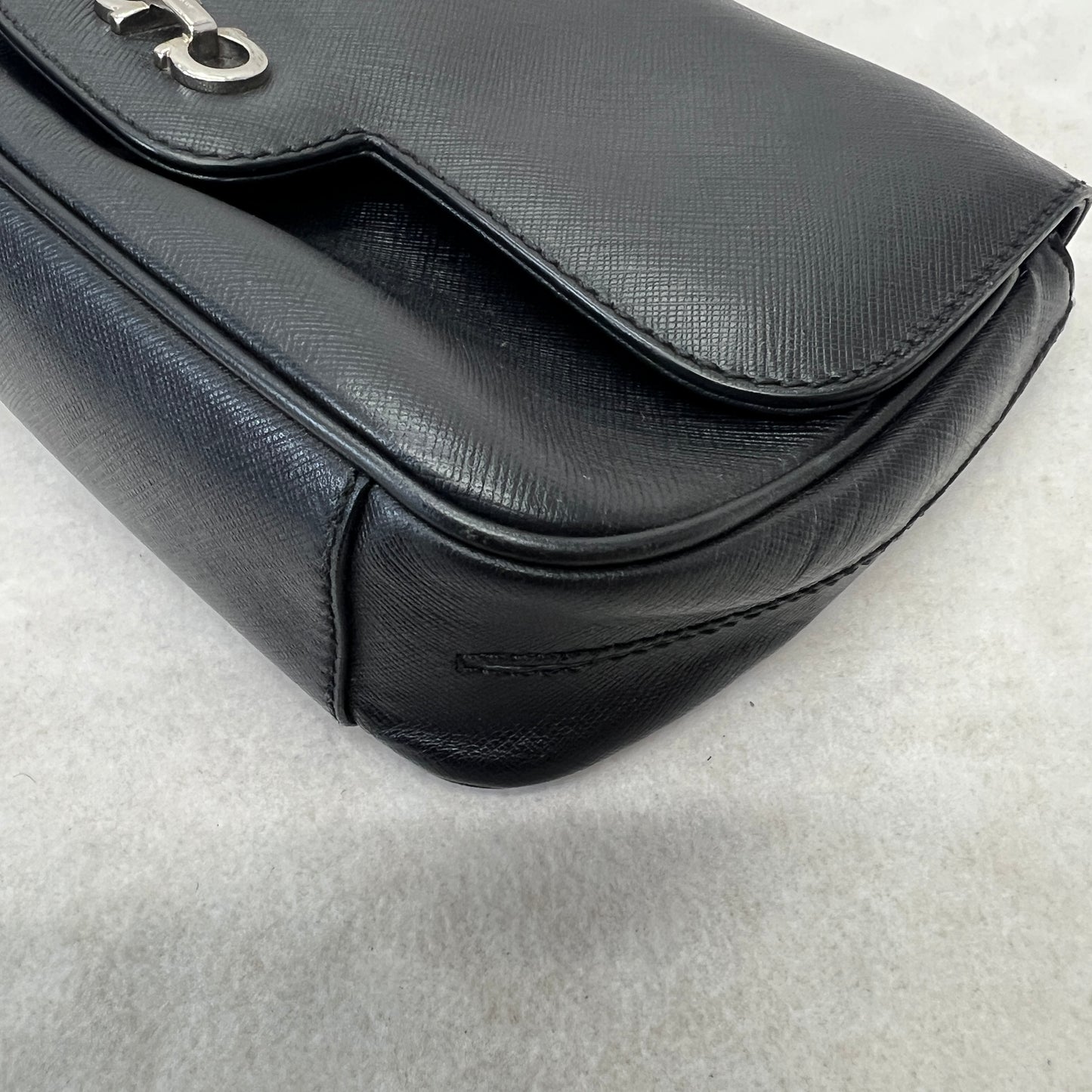 Ferragamo Black Leather Chain Bag [Pre-Owned]