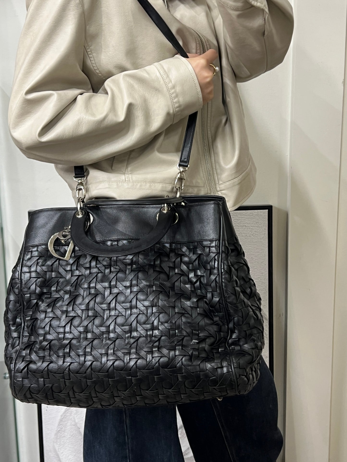 DIOR ウーブン レディディオールバッグ【中古】 