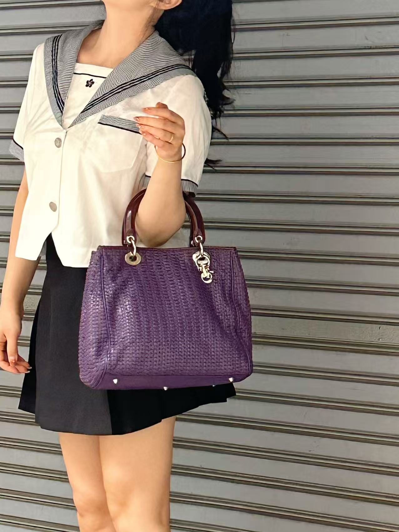 DIOR Woven Lady Dior Handbag [Pre-Owned]