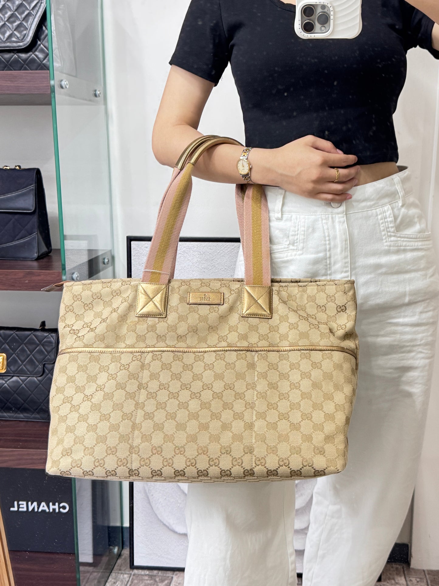Gucci Monogram Tote Bag [Pre-Owned]