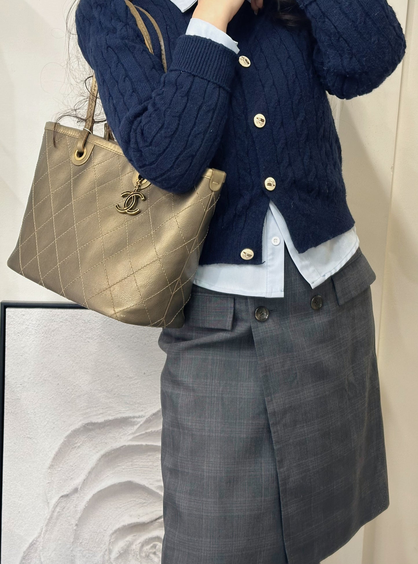 Chanel Caviar Leather Tote Bag [Pre-Owned]