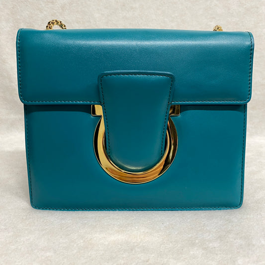 Ferragamo Leather Vara Buckle Logo Shoulder and Clutch Bag [Pre-Owned]