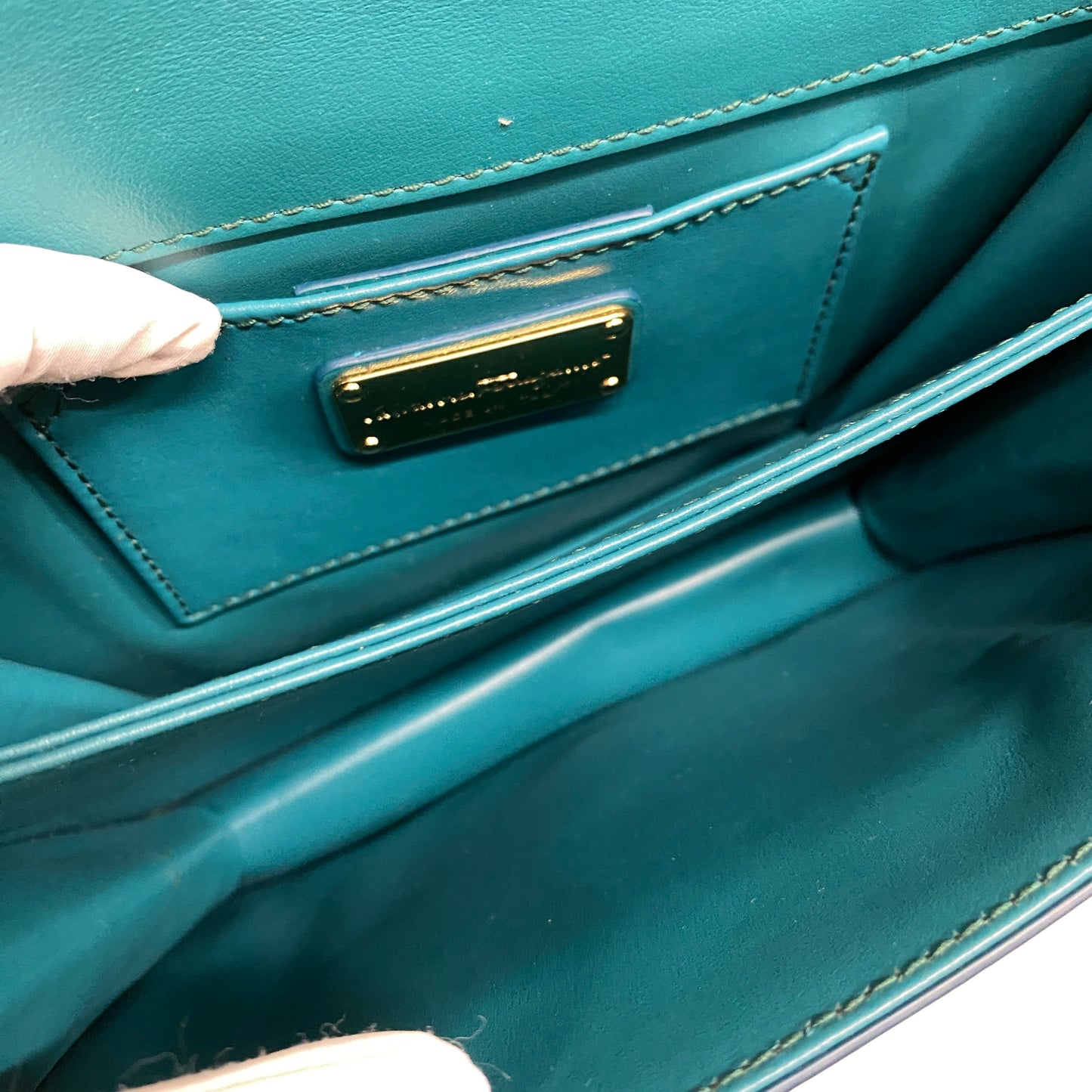 Ferragamo Leather Vara Buckle Logo Shoulder and Clutch Bag [Pre-Owned]