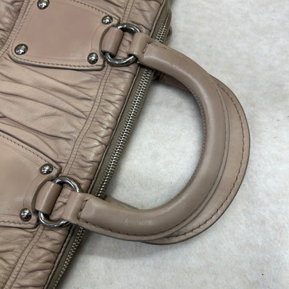 Prada Pleated Leather Crossbody Handbag