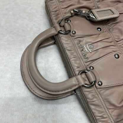 Prada Pleated Leather Crossbody Handbag