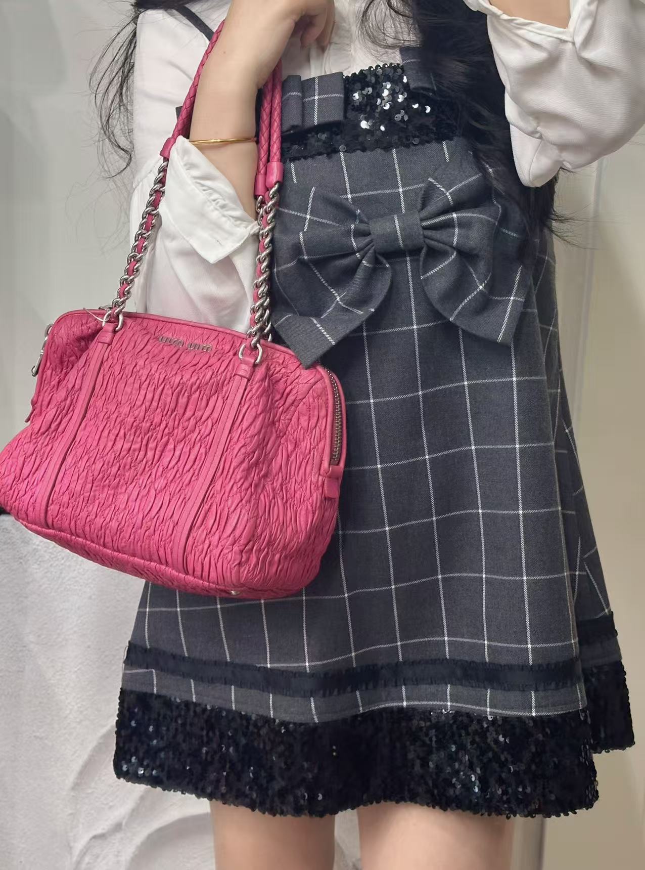 ミュウミュウ プリーツショルダーバッグ【中古】