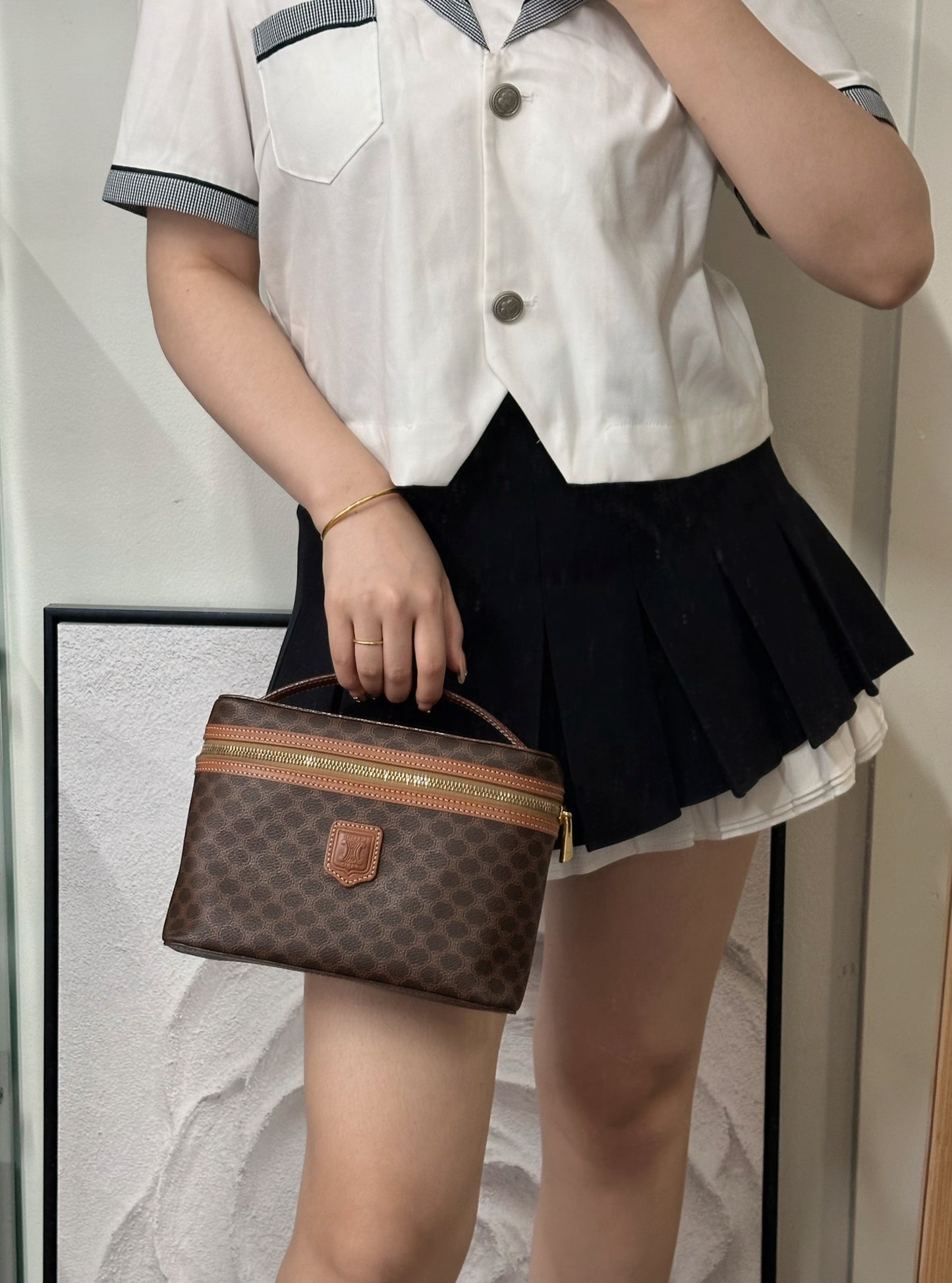 セリーヌ ブラウン モノグラム バッグ【中古】