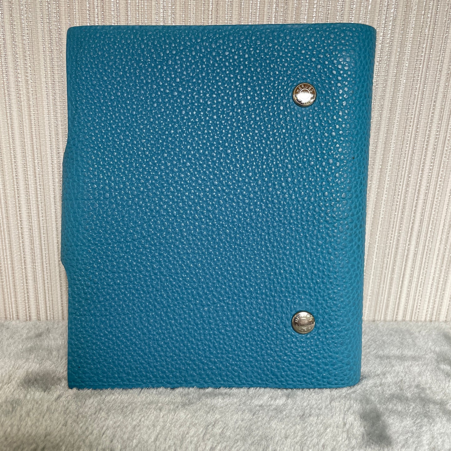 HERMES Togo Leather Blue Agenda Cover [Pre-Owned]