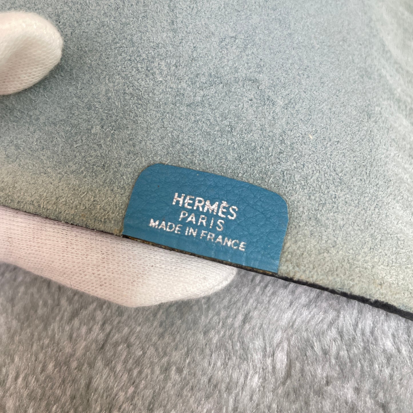 HERMES Togo Leather Blue Agenda Cover [Pre-Owned]
