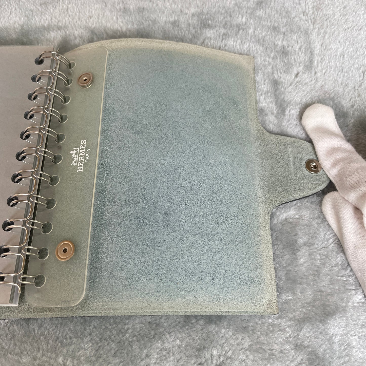 HERMES Togo Leather Blue Agenda Cover [Pre-Owned]