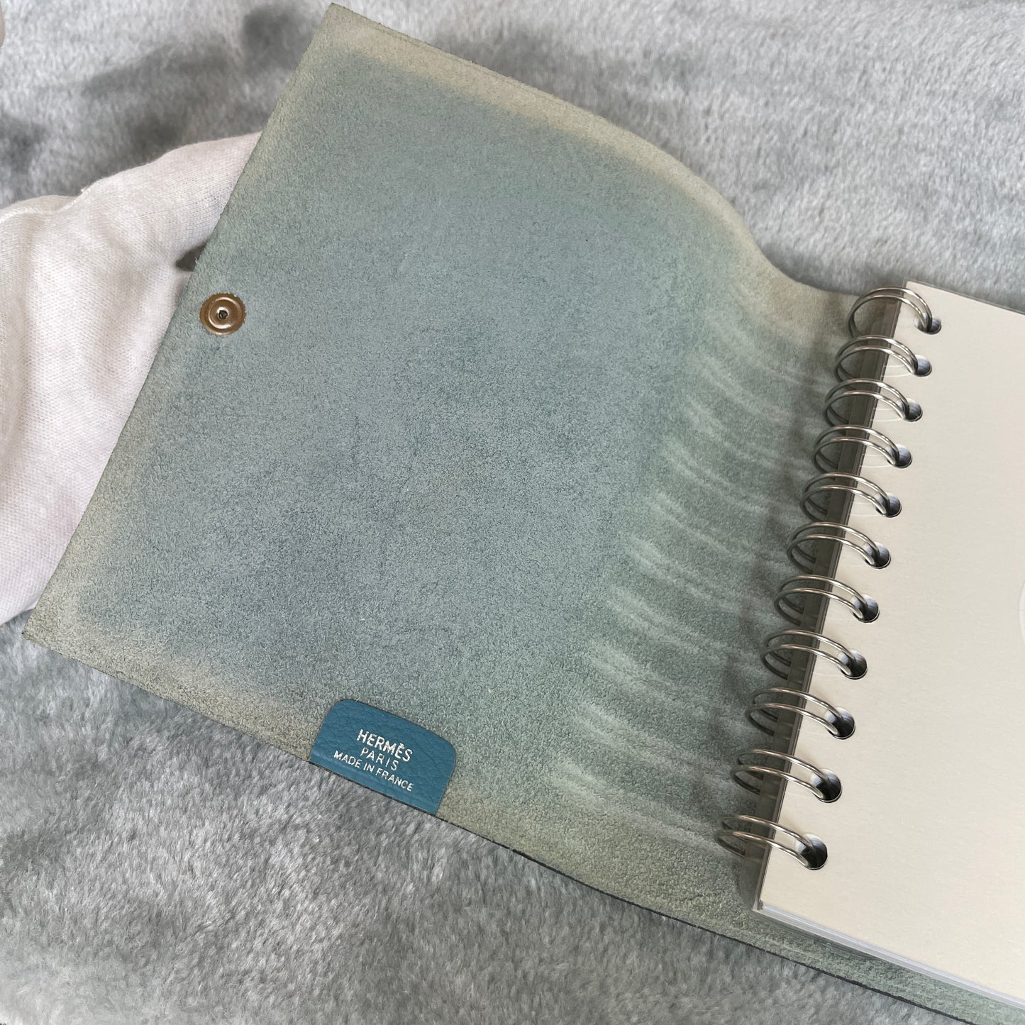 HERMES Togo Leather Blue Agenda Cover [Pre-Owned]