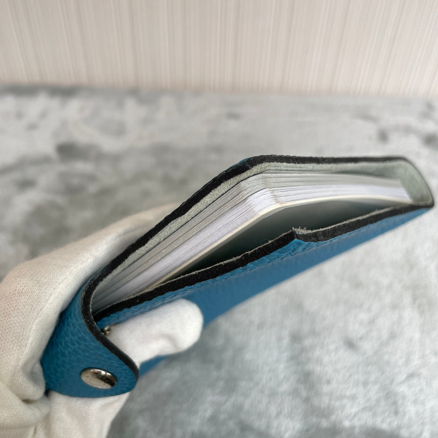 HERMES Togo Leather Blue Agenda Cover [Pre-Owned]