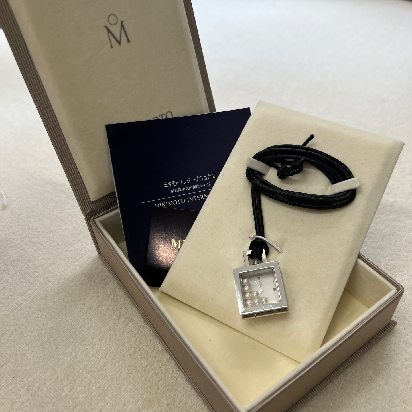 Mikimoto Leather Cord Pocket Watch [Pre-Owned]